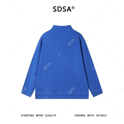 SDSA男士秋冬新款痞帅男装简约假两件拼接半拉链立领长袖T恤百搭 商品图4