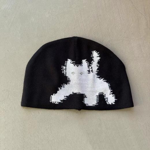 D121622韩国秋冬提花3M反光电眼小猫针织毛线帽子保暖冷帽男女同款 商品图4