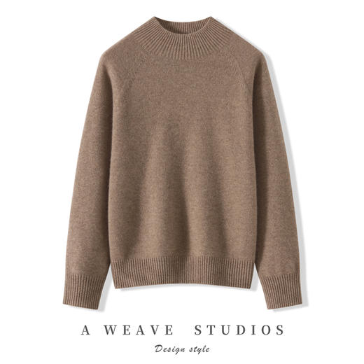 【清河羊毛羊绒专场】鹿展Z229女士一线成衣插肩半高领羊绒衫 商品图8