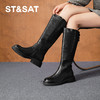 【绒里可选】星期六朋克时髦褶皱设计百搭长筒靴SSD4117560/SSD4119560 商品缩略图5