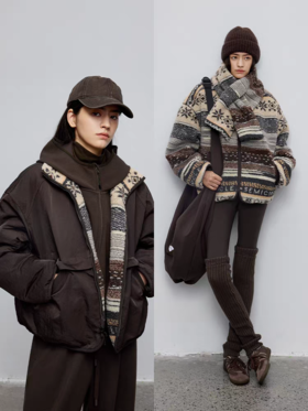 半圆/D51111036/仿羊羔毛双面穿毛呢外套