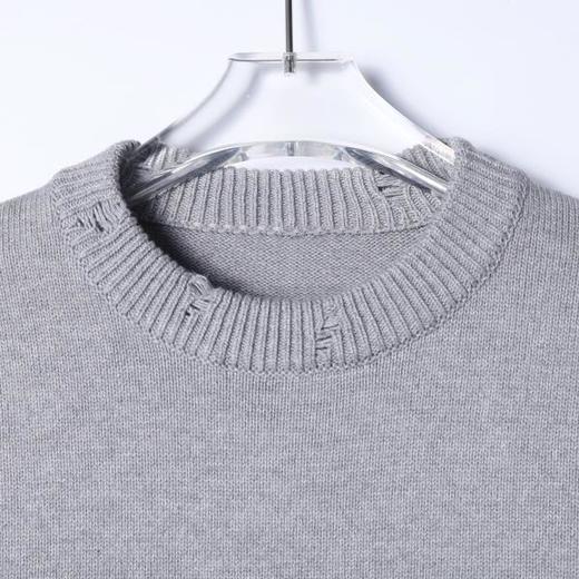 SDSA秋冬新款痞帅男装美式撞色字母圆领毛衣下摆流苏设计百搭时尚 商品图1