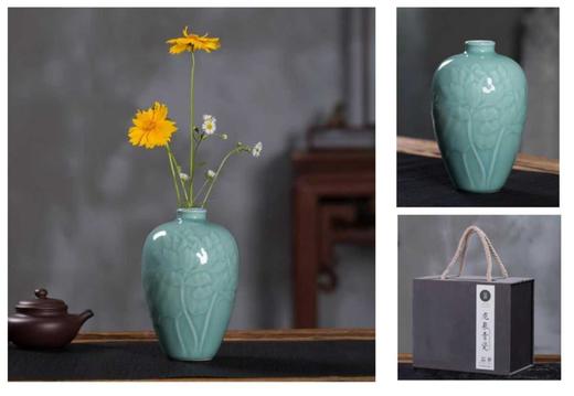 莲上风香花瓶-粉青柚 商品图0