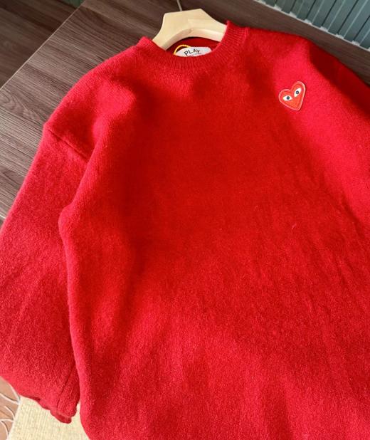 D121610秋冬温暖氛围红色慵懒显白圆领女士针织衫 商品图11