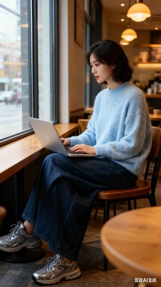 拉绒羊绒羊毛均码阔版打底衫，半高领，不勒人，不捂人，内外穿均可，589863 商品图11