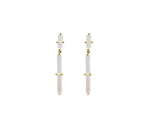 Beatriz Palacios 25AW 银镀金霜白色古董玻璃耳环 商品图0