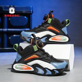 巴布豆童鞋男童运动潮鞋秋冬2025新款男孩跑步鞋皮面防水儿童鞋子