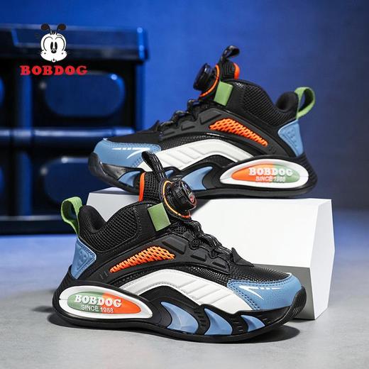 巴布豆童鞋男童运动潮鞋秋冬2025新款男孩跑步鞋皮面防水儿童鞋子 商品图0