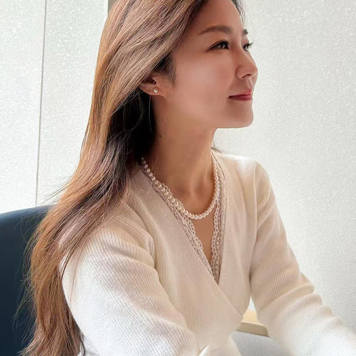 佐奈美（SANAMI）S925银 轻奢银近圆淡水珍珠项链 商品图4