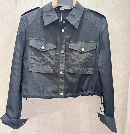 NC翻领撞料拼接长袖外套50628（黑）秋季153030110321 商品图0