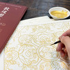 敦煌壁画 藻井线描涂绘卡 敦煌纹样敦煌壁画描摹临摹线稿 莫高窟纹样壁画藻井上色白描装饰画赠视频 商品缩略图3