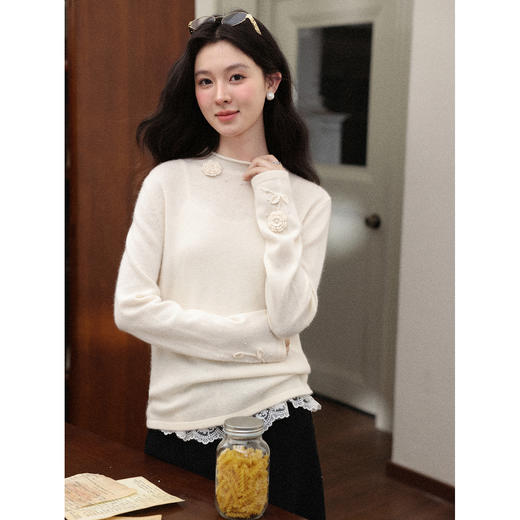 鹿向南【1220/20:00新品前1小时7折限量100件】杏色针织衫 商品图1