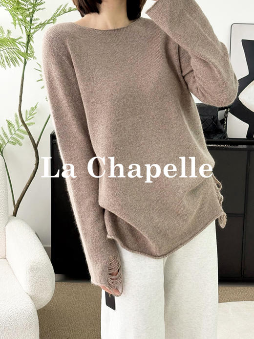 会员福利【兔毛/绵羊毛+镂空钩边】拉夏贝尔/La Chapelle舒适亲肤不扎~高品质羊毛衫！时髦圆领毛衣 商品图10