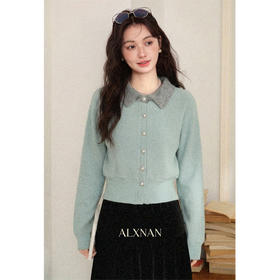 鹿向南「柏林蓝灰」秋冬韩系时尚复古显瘦假两件拼接设计感衬衣女