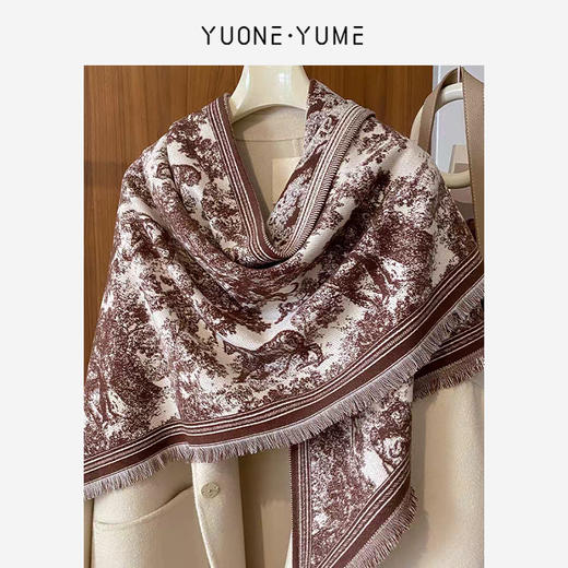 Y5D12WJ2567 经典动物提花加厚披肩 RJ005 商品图2