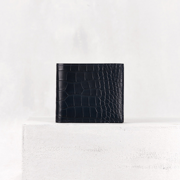 【Camille Fournet】海蓝色鳄鱼皮短款多卡位钱包