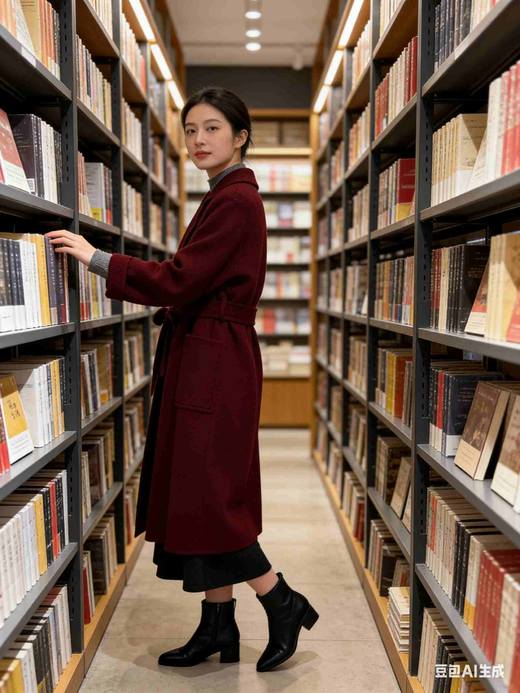 546100修身气质款长款羊绒大衣 商品图4