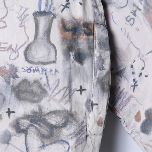 SDSA男士秋冬新款痞帅男装高街涂鸦立领羽绒服外套百搭宽松简约 商品图2