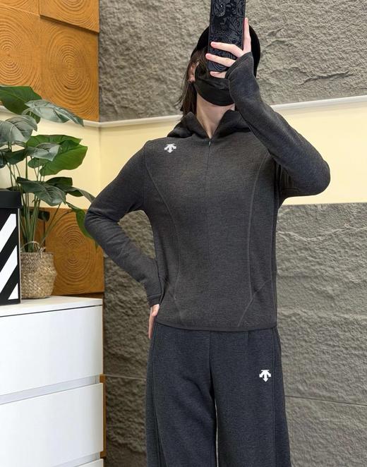 D121678羊毛半拉链蓄热锁温保暖空气层连帽卫衣 商品图6