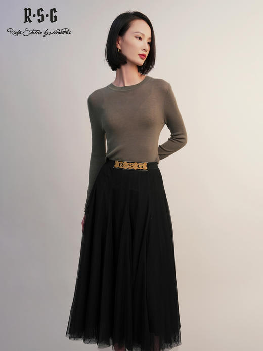 郭培成衣RSG「双生纱梦」网纱波点刺绣黑色半身裙2025时尚新品 商品图4