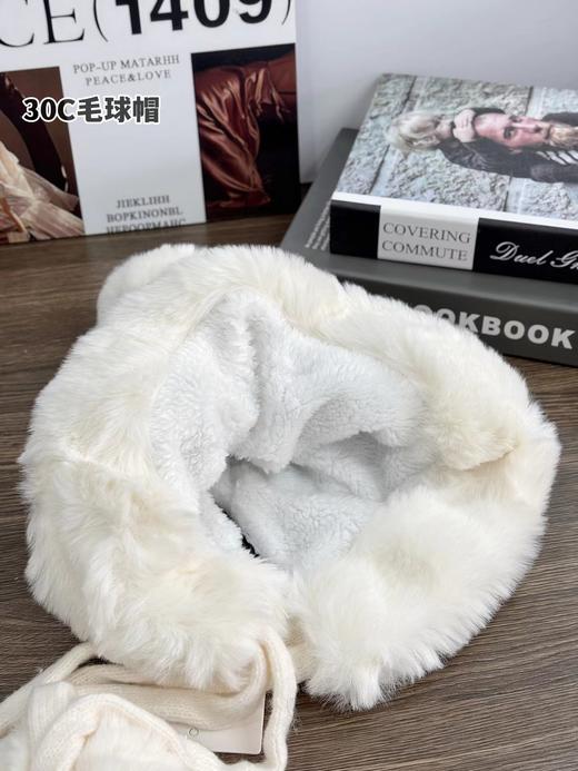 D121613内里加绒加厚护耳毛绒雷锋帽保暖帽毛球帽 商品图7