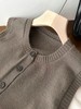 D121628老钱风！复古时尚百搭羊毛混纺单排扣圆领无袖针织马甲背心 商品缩略图4