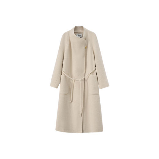 (绵羊毛)【JASON WU】2025秋冬新款纯色简约设计感双面呢大衣外套女 商品图5