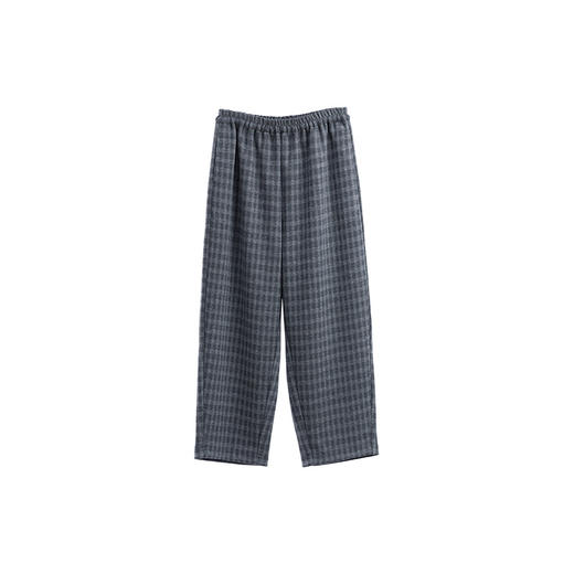 绽放801朵/加厚羊毛混纺格纹全腰松紧显瘦长裤百搭休闲裤女毛呢裤 商品图4