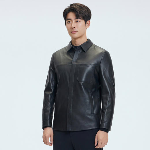 【门店同款】圣得西2025年冬季男士绵羊皮革真皮翻领皮衣
 商品图3
