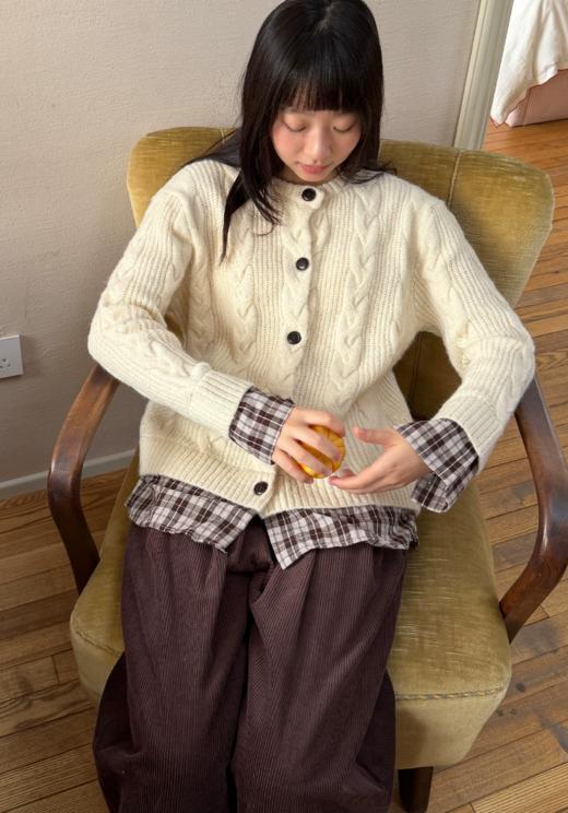 nothe Case布然/NC254205/「暮色柏林」假两件拼接衬衫毛衣 商品图0