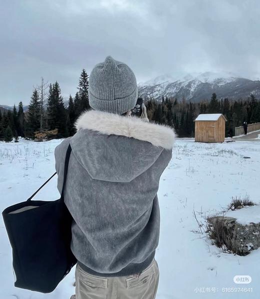 D121623新款铭牌浮雕钢印时尚感兔毛棉服外套男女同款 商品图1