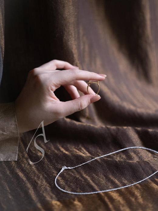 Beatriz Palacios 25AW 银镀金古董玻璃iridescent戒指 商品图0