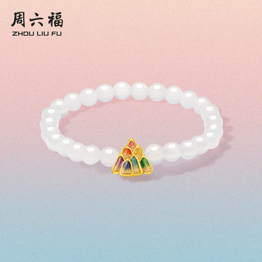 周六福黄金玉髓手串女款5d硬金定价足金手绳 商品图0