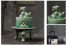 青釉祥瑞云台香炉