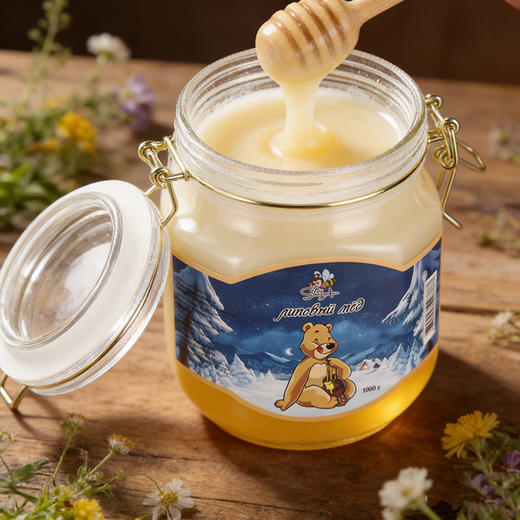 疯抢中！！【俄罗斯原瓶进口椴树蜂蜜】天然原始森林 色泽透亮奶白 口感香甜软糯 甜而不腻 1000g*2罐装 商品图3