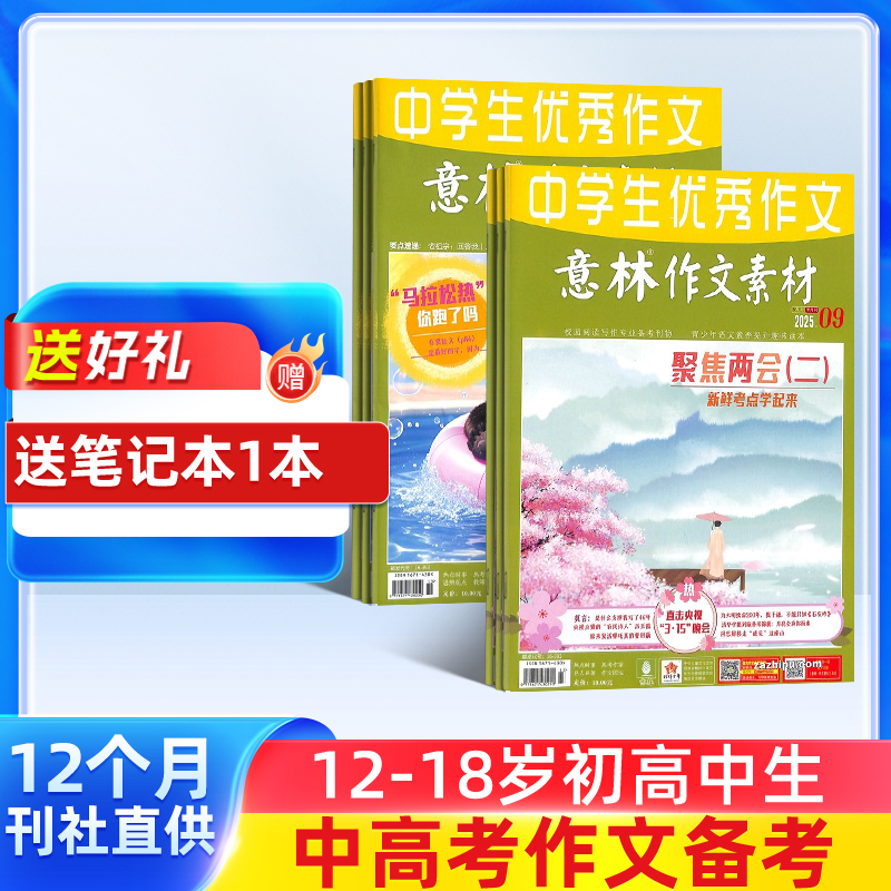 意林作文素材杂志 全年共24期  初高中生作文素材高考写作技巧语文教辅书学习辅导非合订本