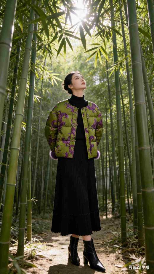 588580新中式国风短款水貂袖羽绒服 商品图9