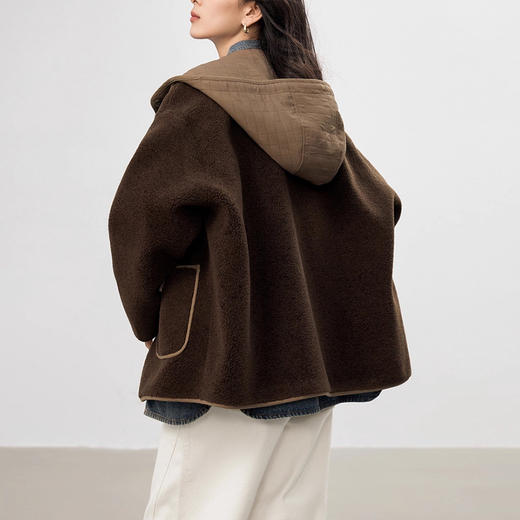 裁缝学苑AS611羊羔毛拼接短款外套纸样女装新款连帽宽松上衣样板 商品图3