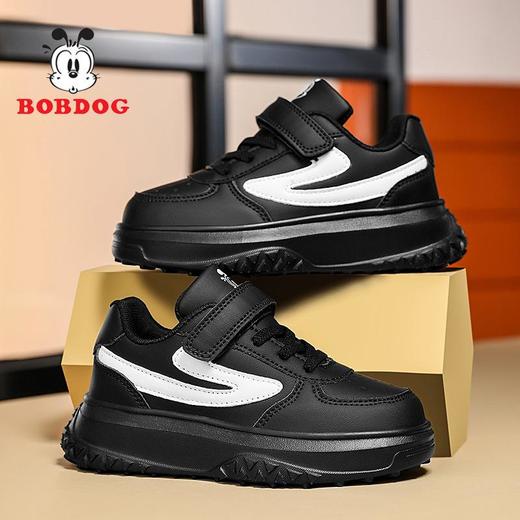 巴布豆女童鞋子2025冬季新款皮面防水女孩板鞋休闲软底儿童运动鞋 商品图2