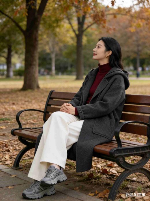 582531带帽系绳羊绒大衣 商品图10