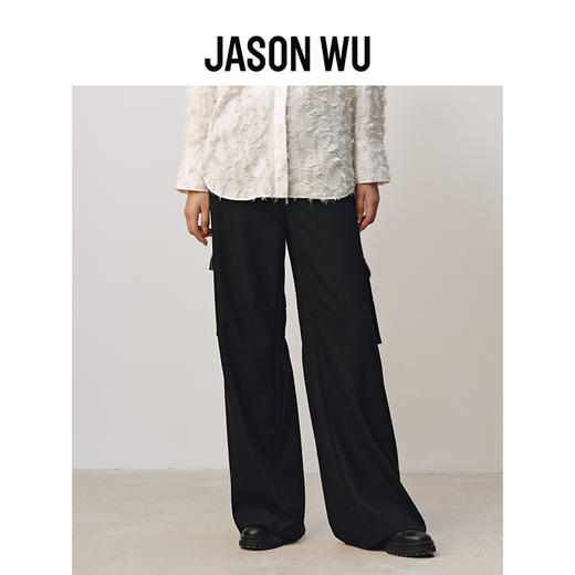 【JASON WU】秋冬新款精纺羊毛宽松通勤百搭裤子休闲裤工装裤女 商品图0