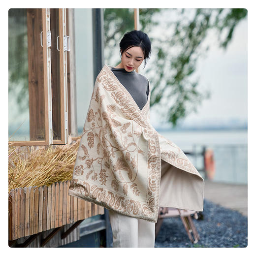 【第二代发热披肩 】MERF云裳吉祥发热披肩MF-2502 碳纳米管发热 升温快 热感均匀 待机更长 耐水洗 五区位发热 三档调温 商品图3