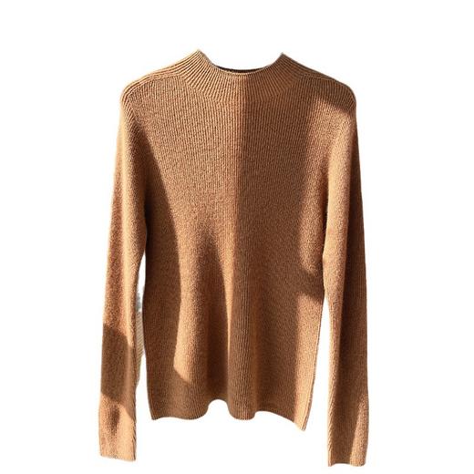 【100%羊绒】12针26支100山羊绒半高领坑条针织衫女秋冬上衣！ 商品图4