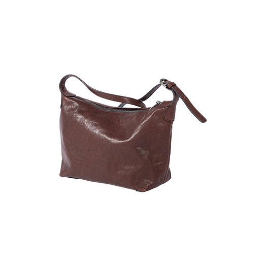 绽放/KSX017朵头层牛皮100%红棕斜挎包女式大容量2025时尚通勤 商品图4