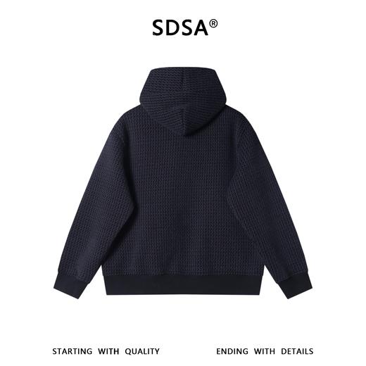 SDSA男士秋冬新款痞帅男装简约撞色提花斜拉链连帽卫衣百搭时尚 商品图4