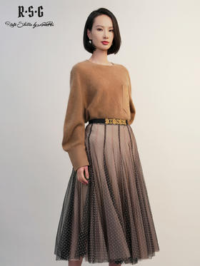 郭培成衣RSG「双生纱梦」网纱波点刺绣黑色半身裙2025时尚新品