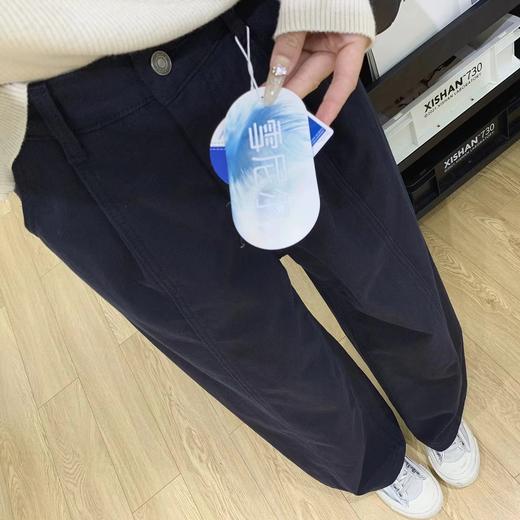 D121629松紧腰宽松慵懒松弛感杨桃裤高腰显瘦加绒阔腿牛仔裤女秋冬 商品图9