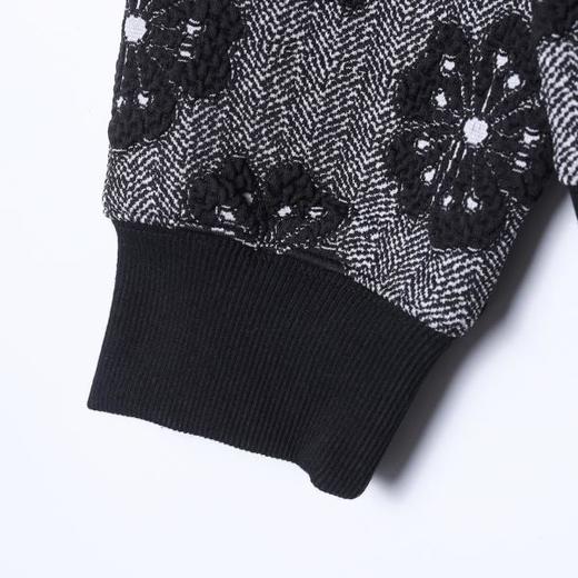 SDSA男士秋冬新款痞帅男装潮牌时尚满印花朵斜拉链连帽卫衣百搭 商品图3