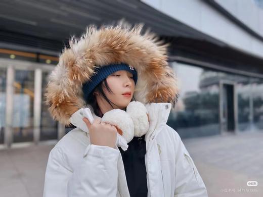 D121698貉子毛领工装派克服连帽羽绒服百搭通勤男女情侣款 商品图8