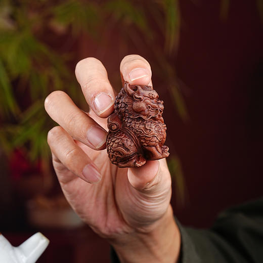 麒麟摆件雷击枣木雕刻手工来钱瑞兽装饰好物 商品图3